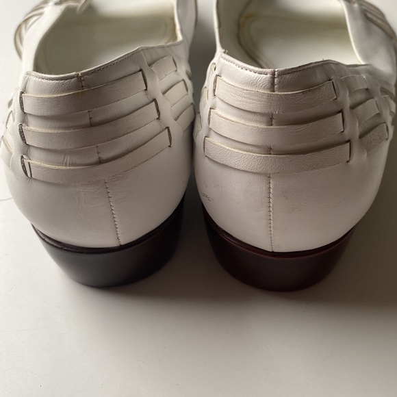 Women's white heeled flats open toe - Picture 9 of 13